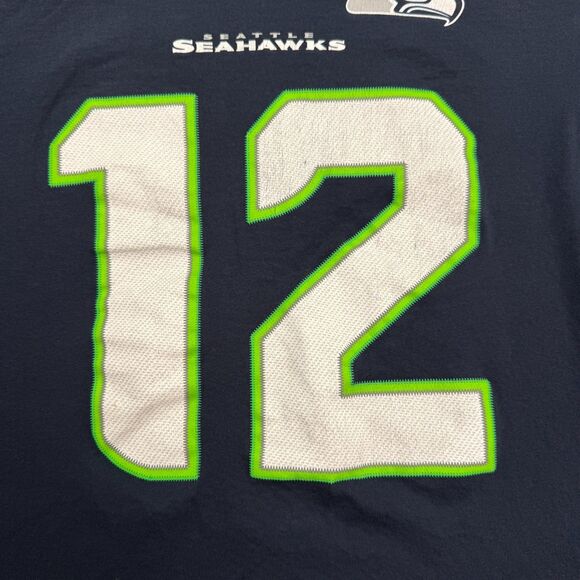 Team Apparel NFL Seattle Seahawks #12 Jersey T- Shirt Mens Medium Blue Fan Tee - Picture 5 of 13